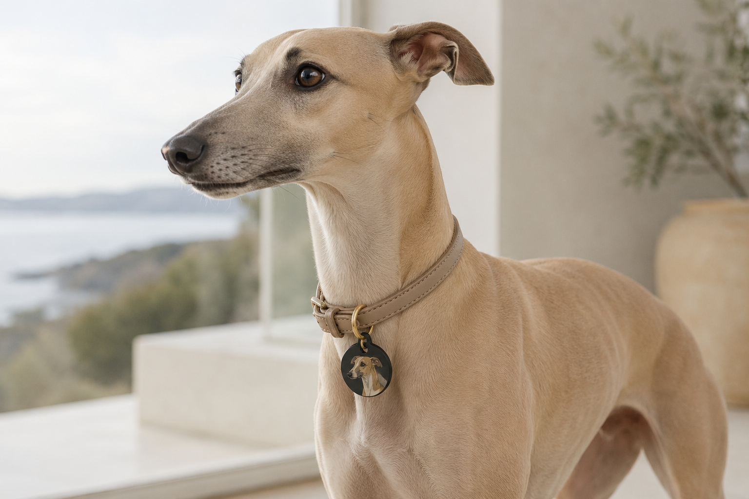 Sighthound wearing MusoTag
